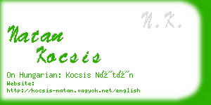 natan kocsis business card